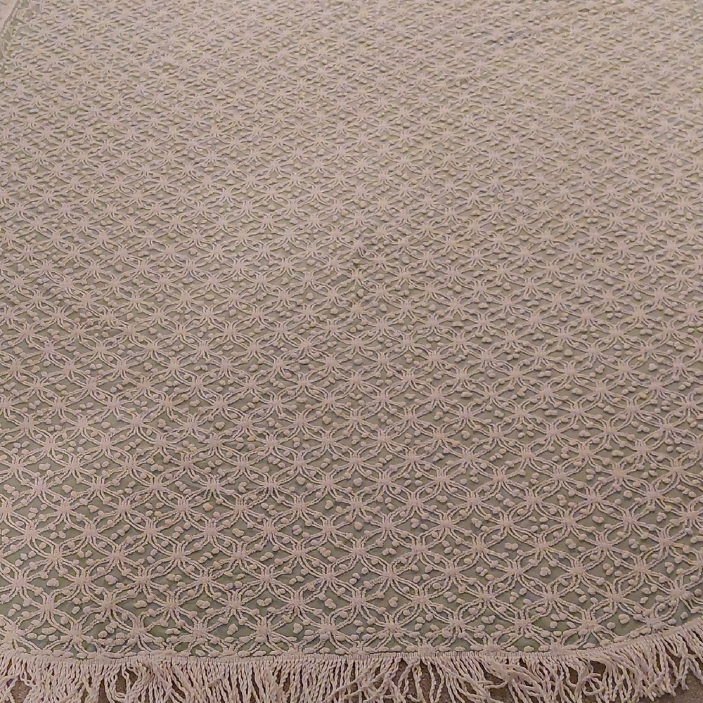 Vintage light jade colored chenille blanket